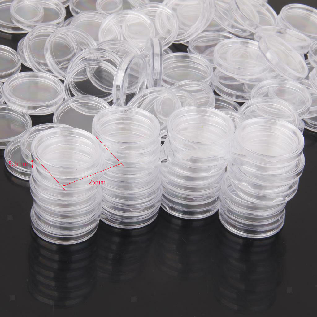 200Pcs Round Commemorative   s Protective Case Boxes 20/25mm