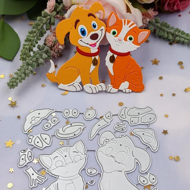 Cat and Dog Cutting Dies Set for Cards Scrapbooking and Stamps Album Card
