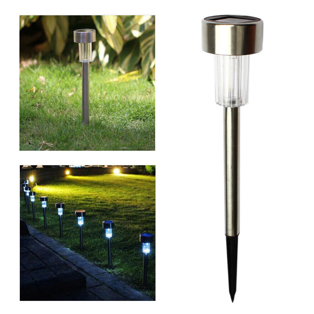 10x LED Solar Lawn Lamp Garden Pathway Yard Bollard Light (White Light)