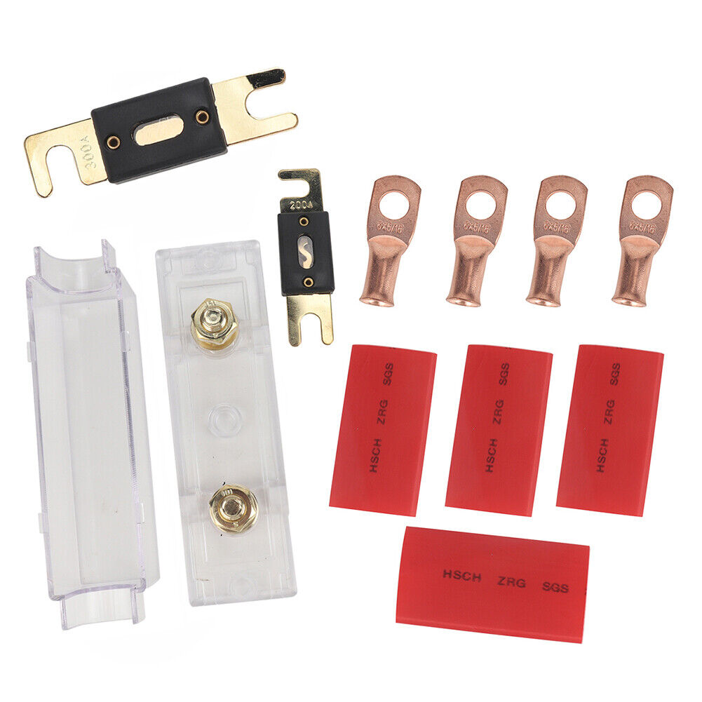 Car Stereo Audio Inline ANL Fuse Holder with 200A 300 Amp ANL Fuses Kit