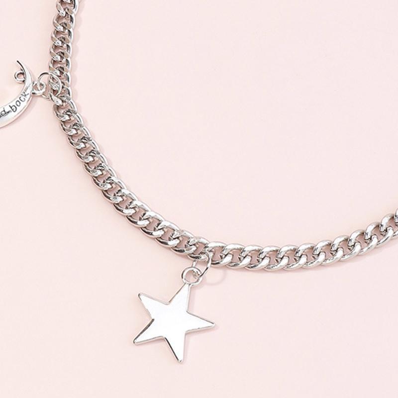 Harajuku Women Jeans Chain Single-Layer Star Moon Shape Pendant Chain for Pants