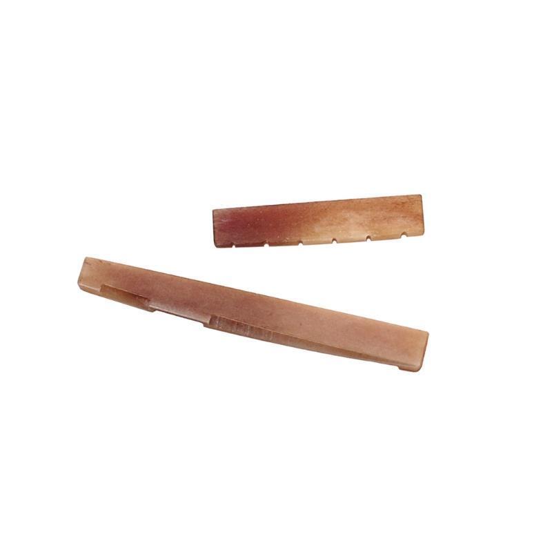 2Pcs/Set Bone Guitar Bridge Saddle and Nut for Folk Acoustic Guitar