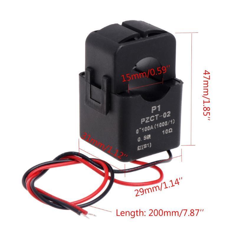 PZCT-02 100A 100mA AC Current Sensor for Measuring Electricity Consumption