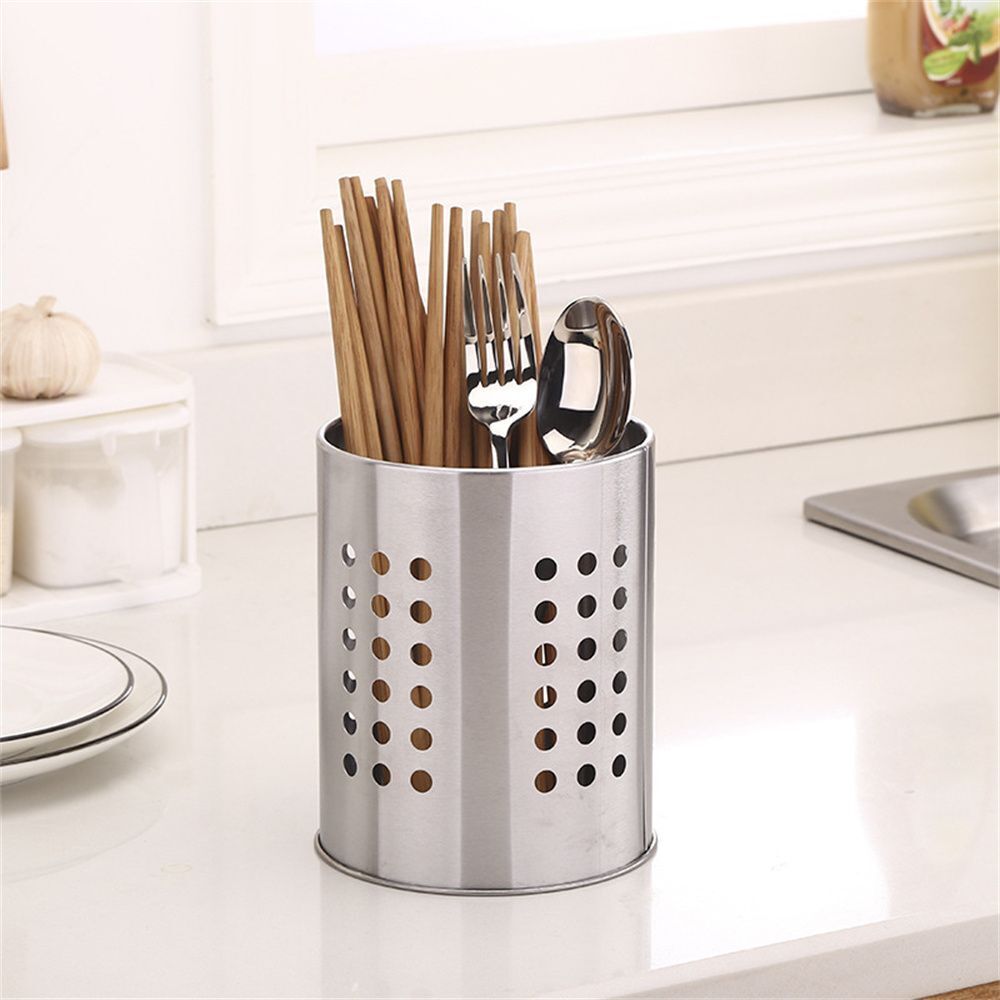 Home Cutlery Holder Stand Drainer Utensil Tableware Cage Water-Logging Basket