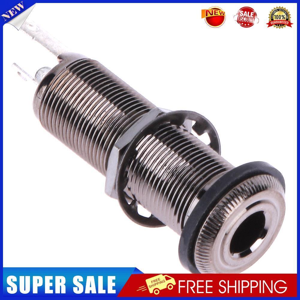 1pc Long Threaded Stereo Brown Copper Output Jack for Electric Guitar Bass