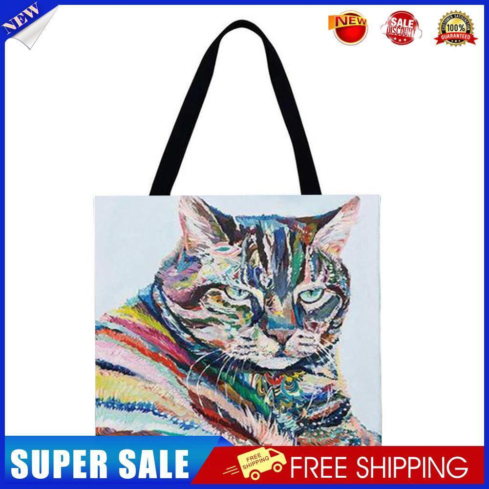 Colourful cat Printed Shoulder Shopping Bag Casual Large Tote Handbag