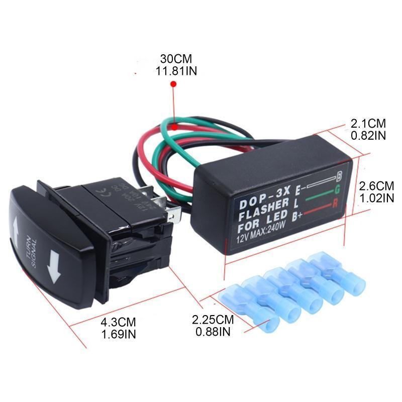 3 Pin LED Light Flasher Relay Motorcycle Turn Signal Indicator Hyper Fast Blink-