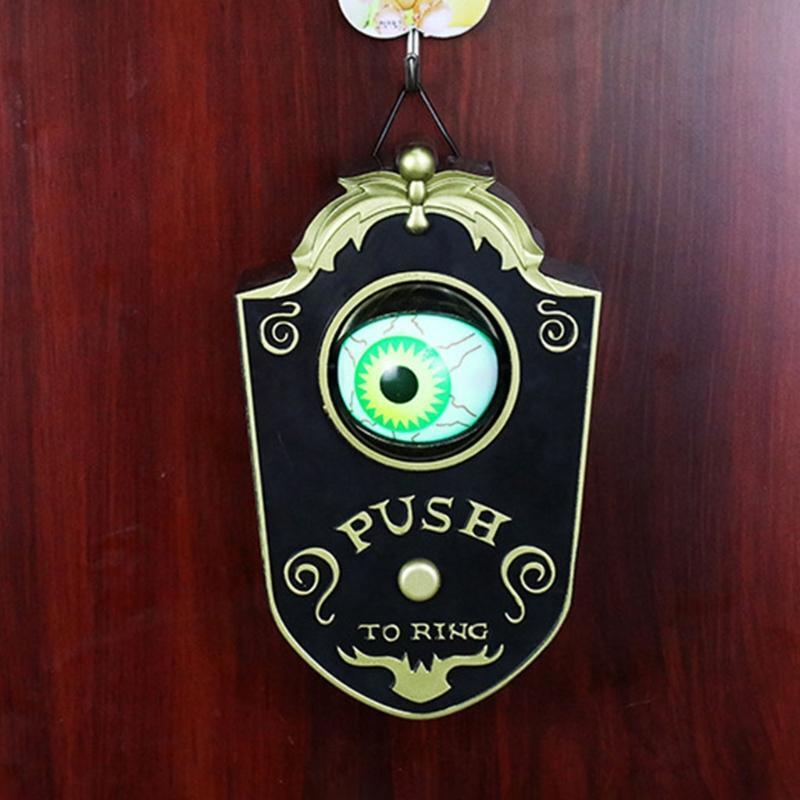 Halloween One Eyed Doorbell Decoration Horror Props Glowing Hanging Door Bell