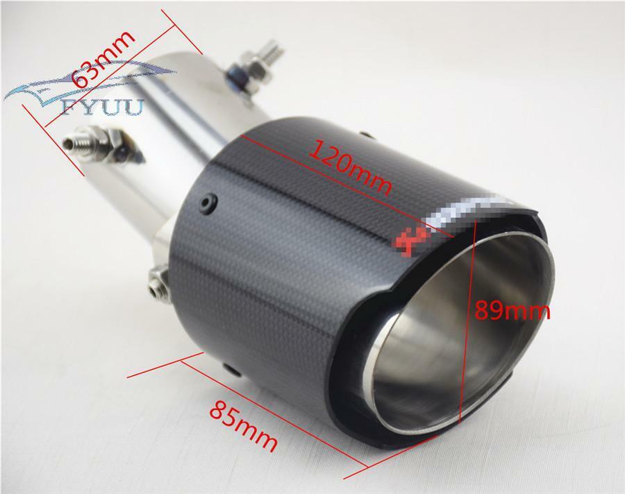 Real Carbon Fiber Exhaust Pipe Modified Glossy Bent Straight Angle Adjustable
