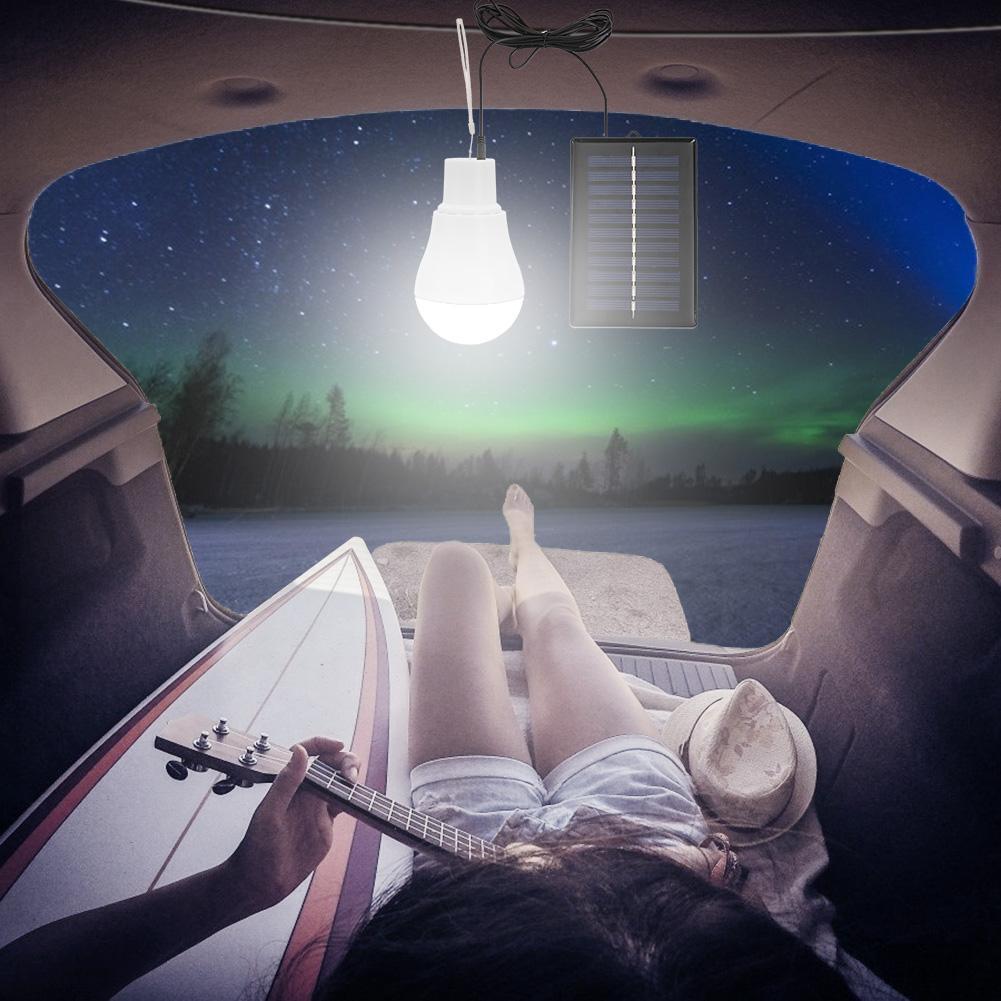 5V 15W 300LM Portable Solar Power Outdoor Lamp Low Power Consumption Bulb