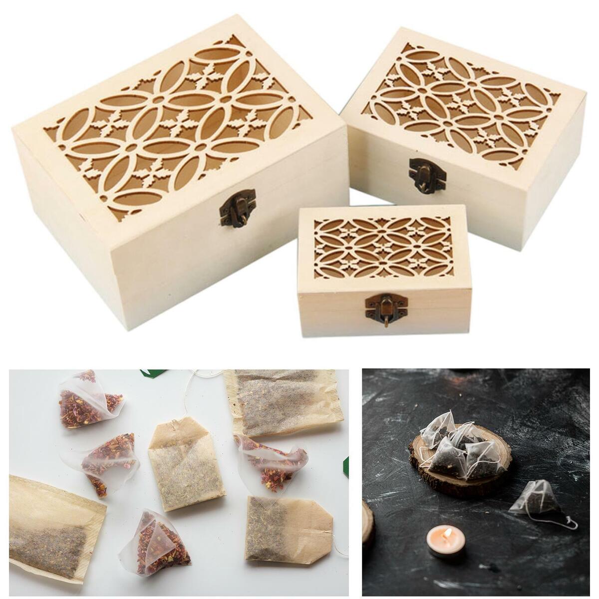 3Pcs Hollow Design with  Lid Clasp  en Jewelry Box for