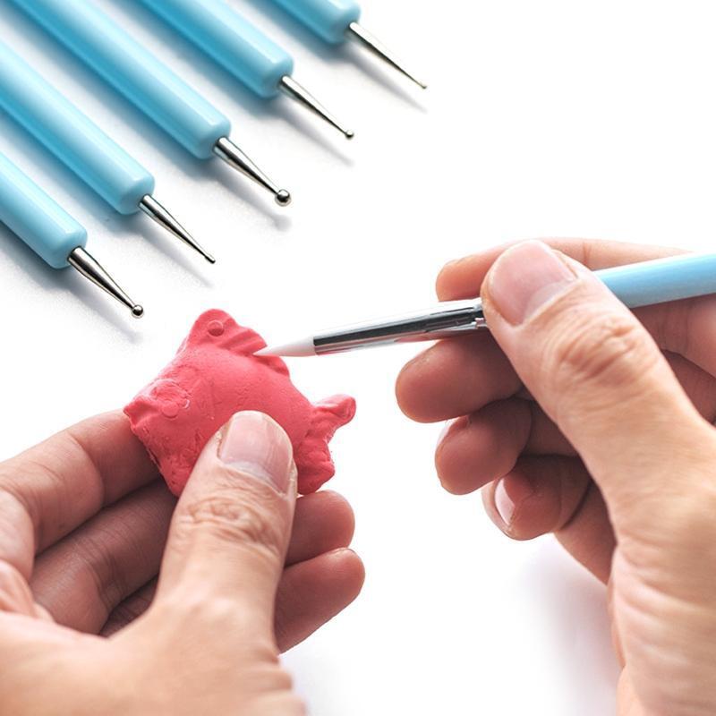 5 Pieces Essential Clay Tools Kit  Professional Clay Dotting Sculpting Tools