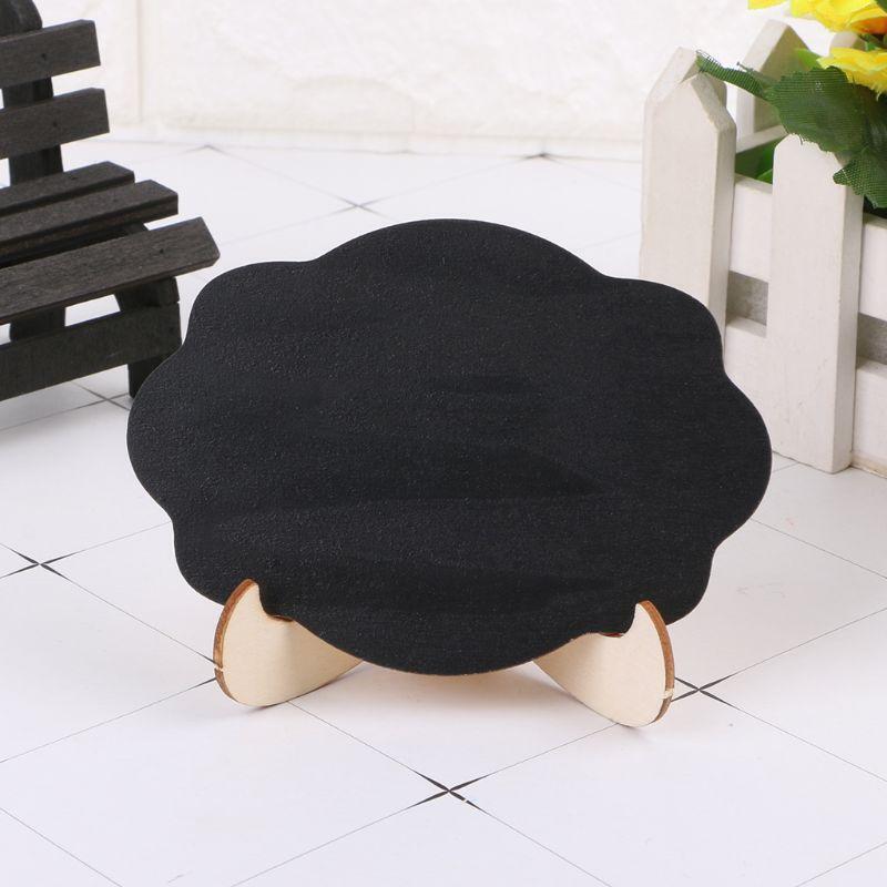 10pcs Wooden Blackboard Cloud Shape Table Sign Memo Message Stand Chalk Board