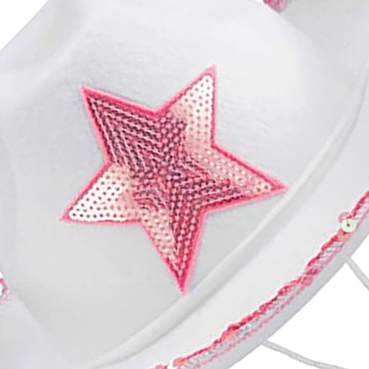 Novelty Cowboy Hat with Tiara Sun Hats Adjustable Neck Draw String Wide Brim