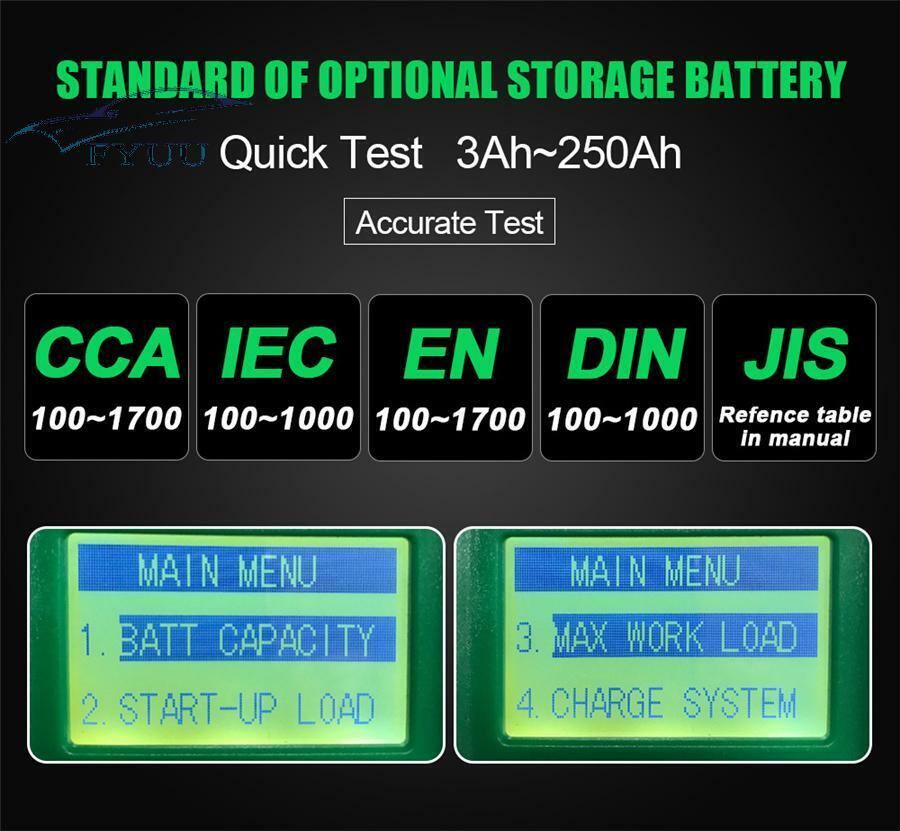 12V New Battery Tester 100~1700CCA Storage Battery Lead Acid Cranking Charging