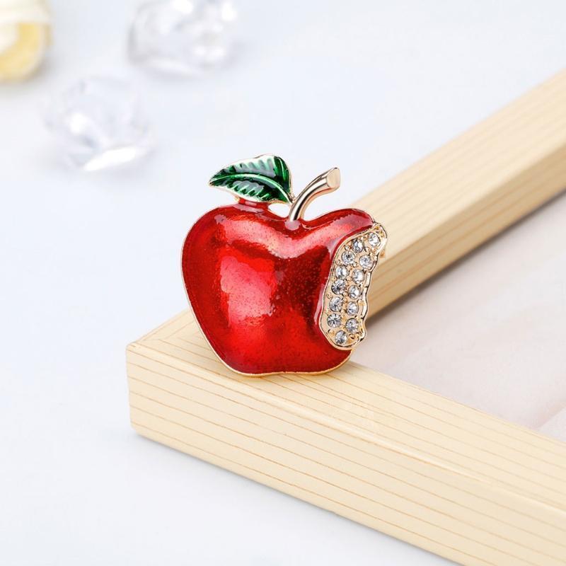 New Year Christmas Fruit Brooch Corsage Gift Rhinestone Banquet Scarf Pins Badge