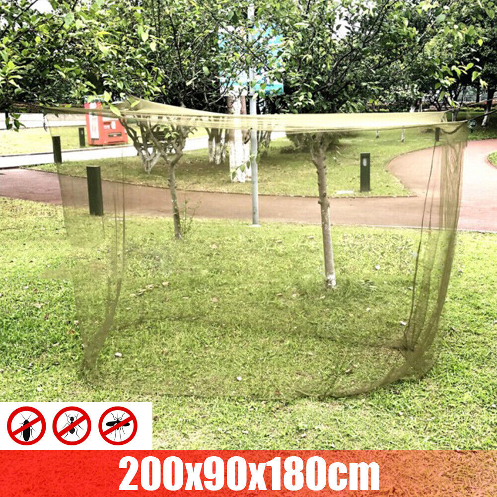 Summer Single Mosquito Net Portable Folding Bug Mosquito Netting Army Green