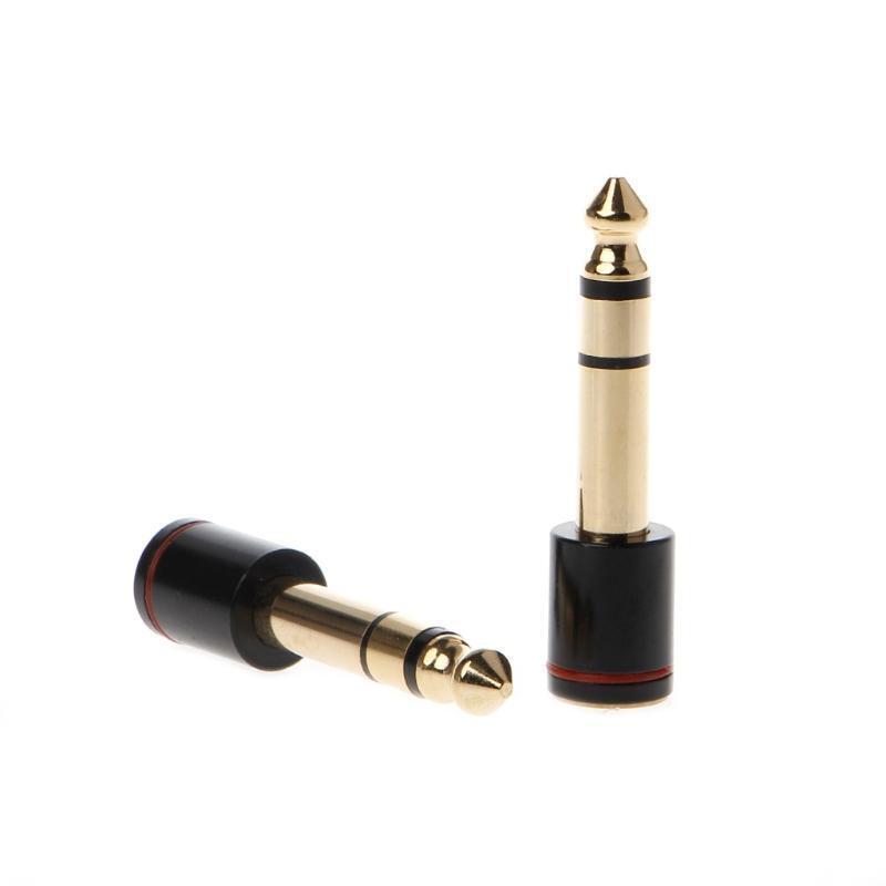 2 Pcs Copper 6.35mm Male Plug To 3.5mm Stereo Female Headphone Jack Audio