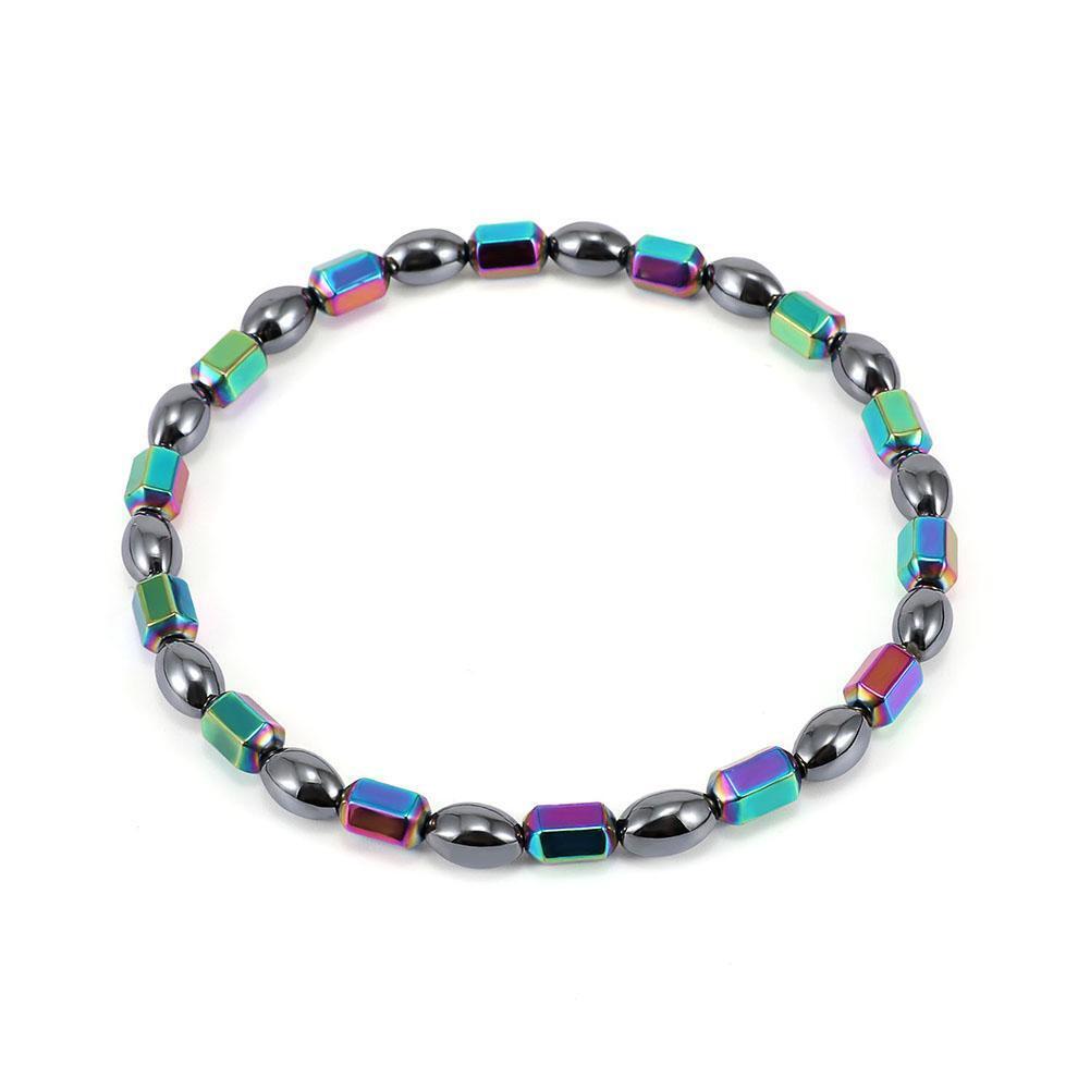 Women Therapy Bracelet Health Care Hematite Round Stretch Anklet Jewelry(1)