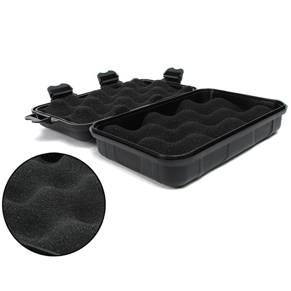 Outdoor Waterproof Box Survival Airtight EDC Tool Sealed Small Case (Black)
