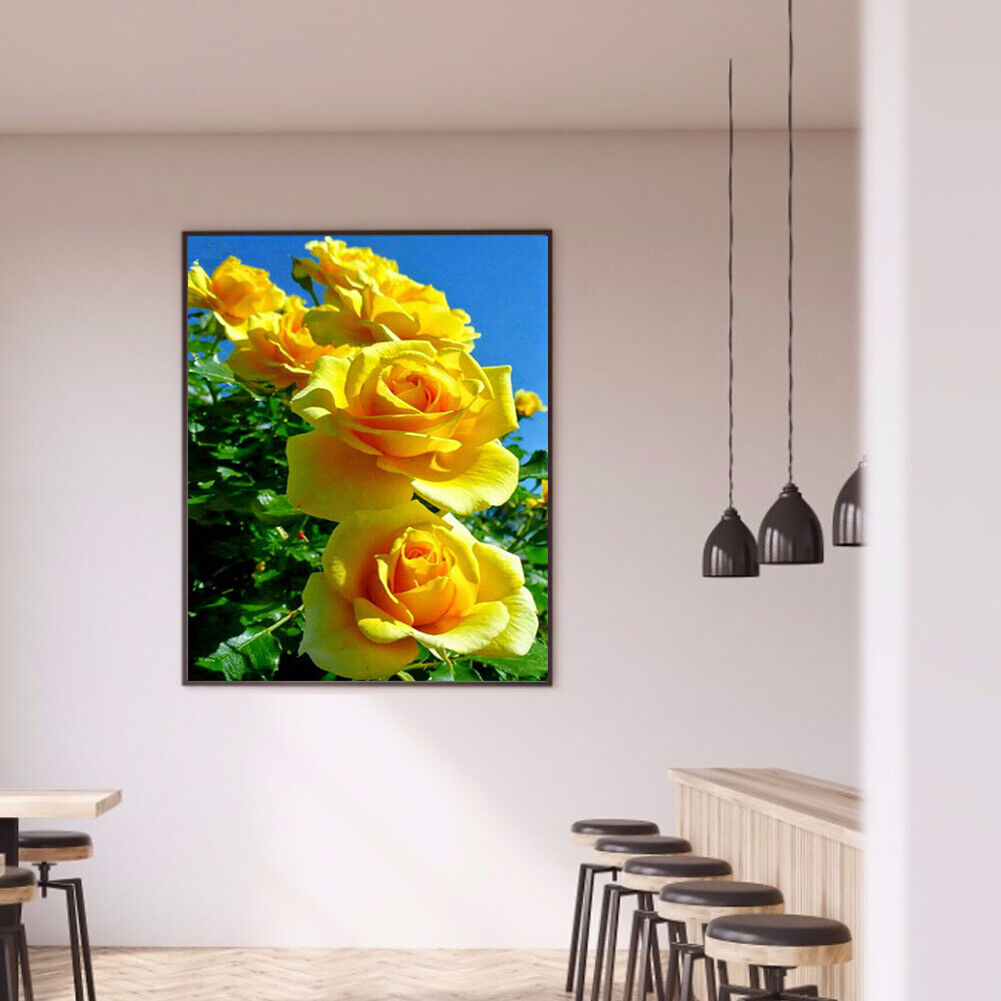 Yellow Rose Diamond Painting 5D DIY Full Round Drill Picture Rhinestone Kit