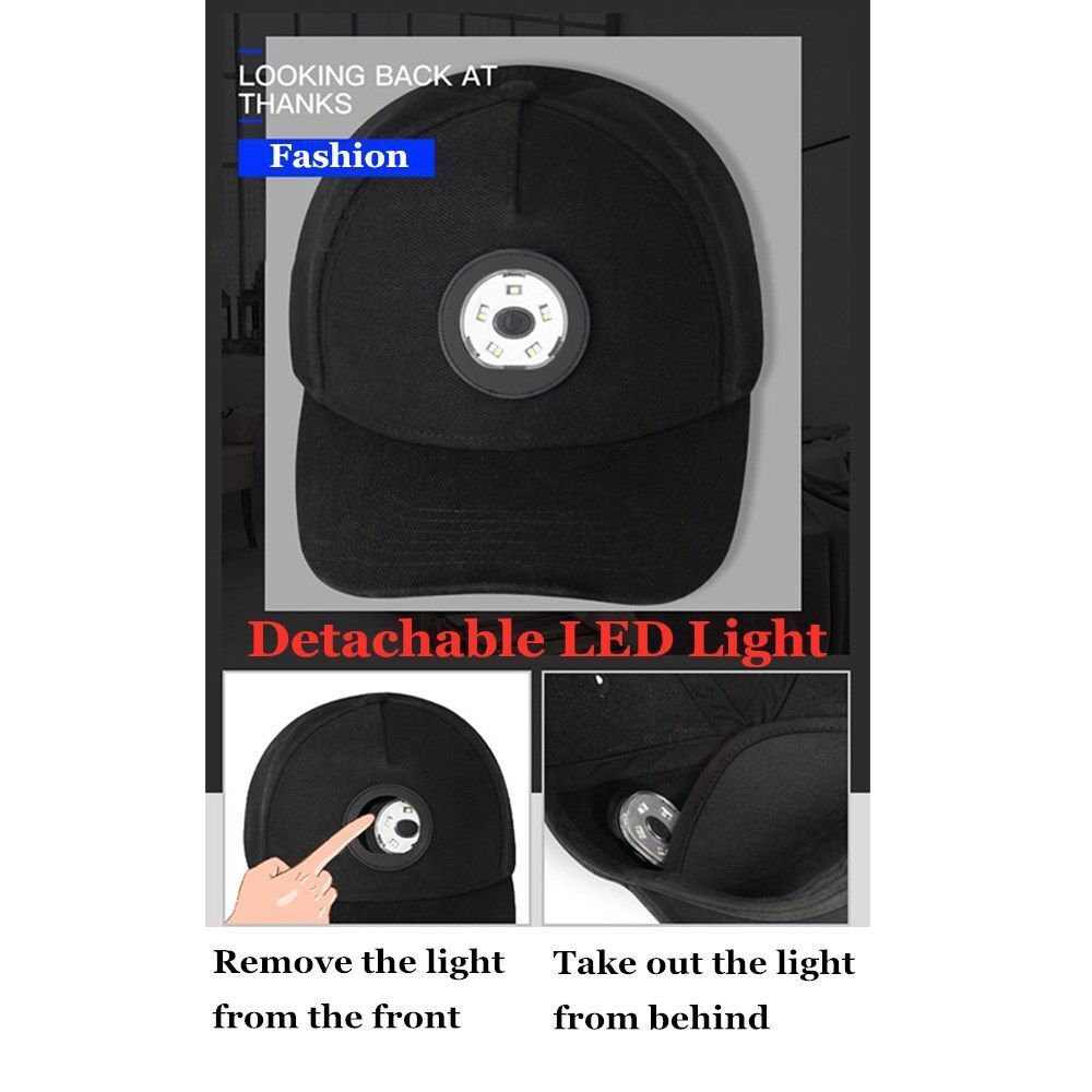 Cap Walking Sports Hat Lamp Rechargeable With Light Baseball Cap LED Light Hat