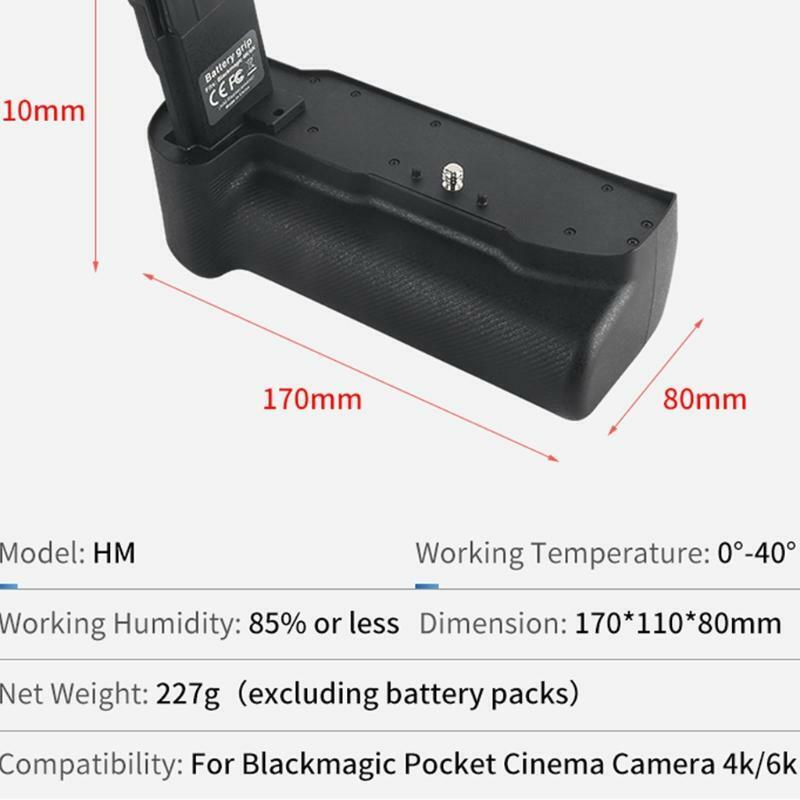 Vertical Battery Grip Holder for Blackmagic Pocket Cinema Camera BMPCC 4K/6K
