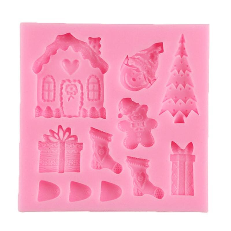 Creative Christmas Series Shape Fondant Cake Silicone Mold Pastry Chocolate Mold
