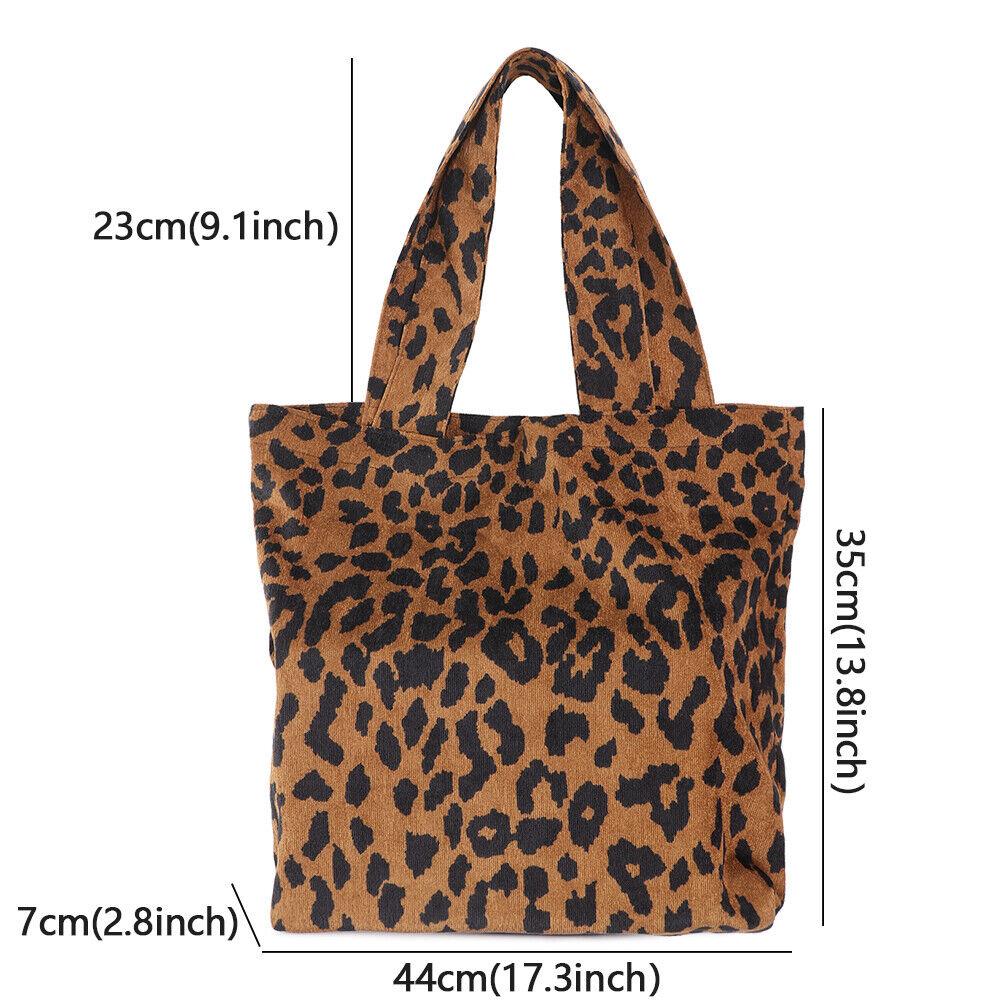 Women Casual Large Leopard Print Single Shoulder Bag Shopping Bag Tote Handbags