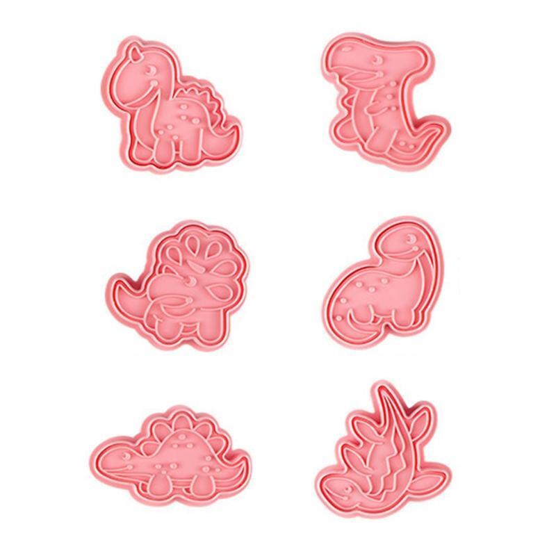 6 Pcs Cartoon Bakeware Cake Mold Baking Supplies Dinosaur Theme Shape Household