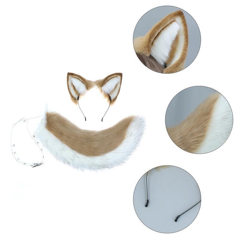 Shiba Inu Ear Headband Faux Fur Ear Hair Hoops Night Party Anime Lolita Hairband