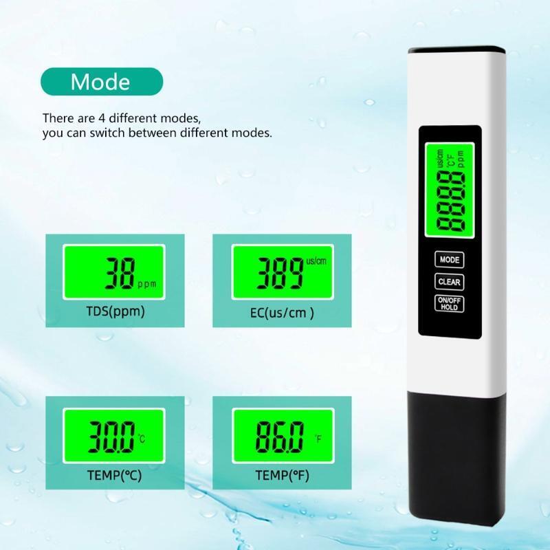 3 in 1 LCD Digital TDS EC PPM Meter Water Quality Purity Tester Drinking Monitor