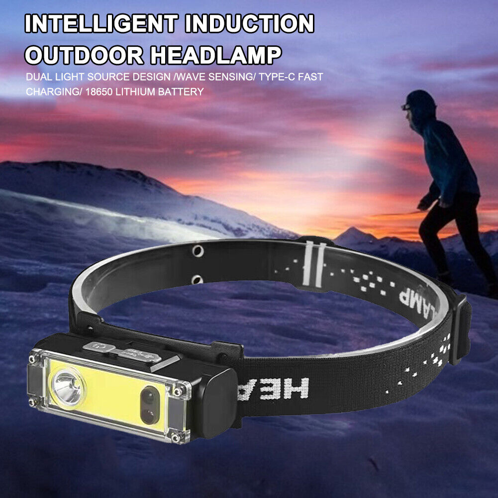 COB+XPE LED Strong Floodlight Headlight Smart Sensor Headlamp Red Light