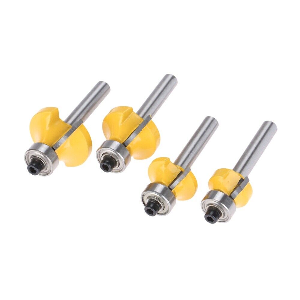 4pcs Engraving Milling Forming Cutter Woodworking Round Over Router Bits Set