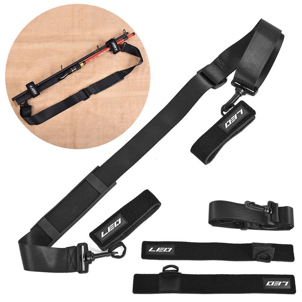 New Shoulder Travel Fishing Tackle Holder Carry Strap Band Fishing Rod Belt