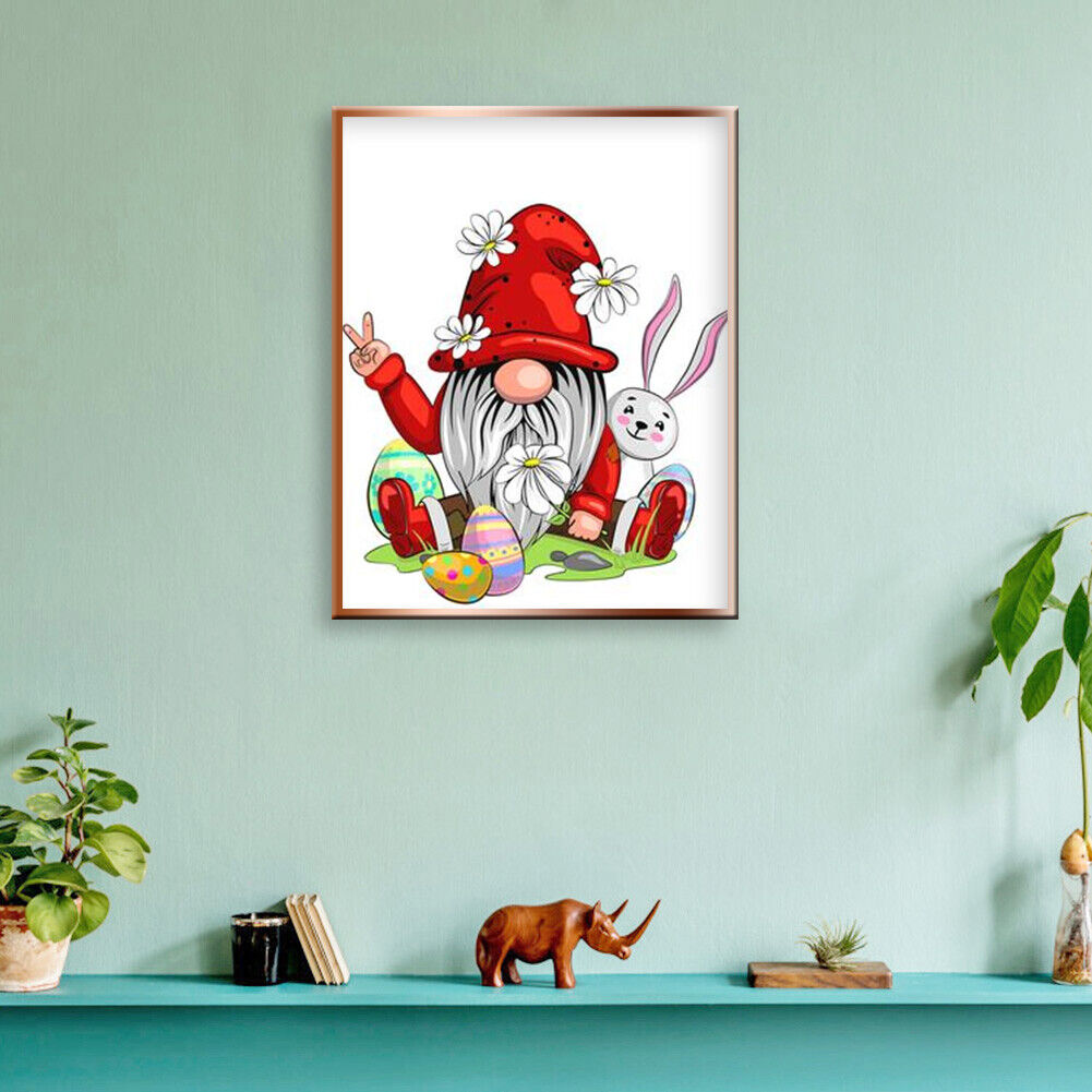 Easter Gnomes 5D Full Drill Round Diamond Painting Mosaic Kit Home Decor