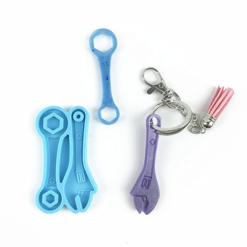 Handicrafts Jewelry DIY Mold Glossy Spanner Keychain Decoration Casting Mold