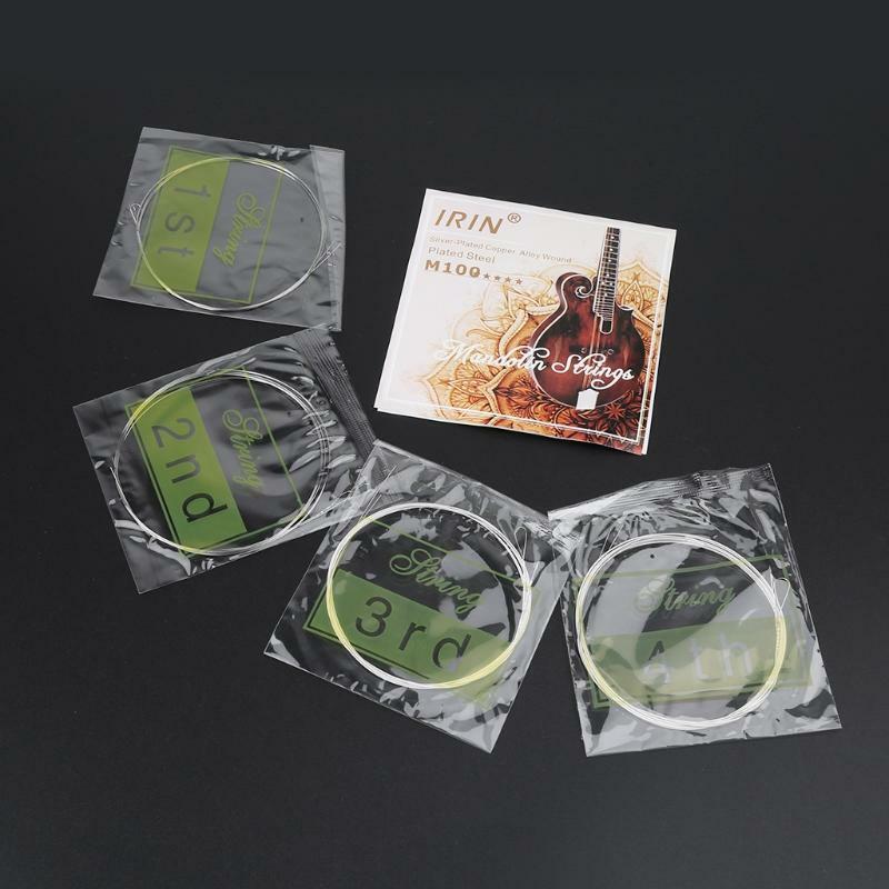 8 Pieces/Set 4 Sizes Durable Stainless Material Mercerized Mandolin Strings Pack