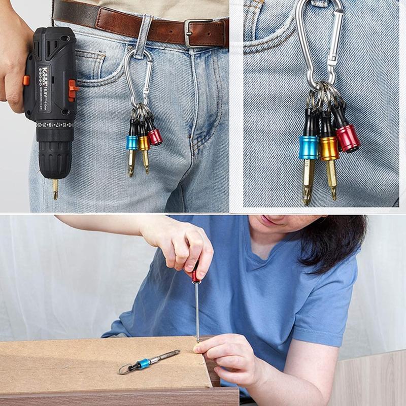5 Pcs 1/4 Inch Hex Shank Keychain Set for Drill Screwdriver Batch Head Compact