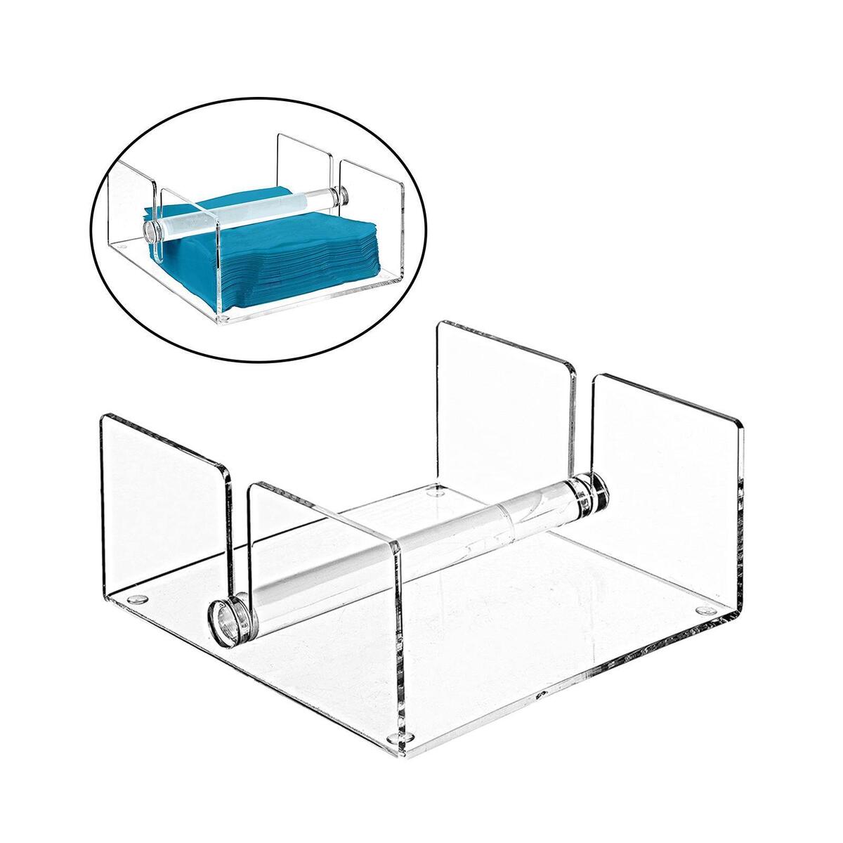 Acrylic Guest Towel Napkin Holder Square Clear for Countertops Hotel Party