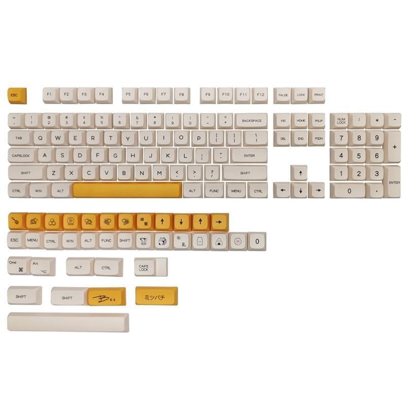 Honey Milk Theme 140 Keys Mechanical Keyboard XDA Profile DYE-Sub PBT Keycap