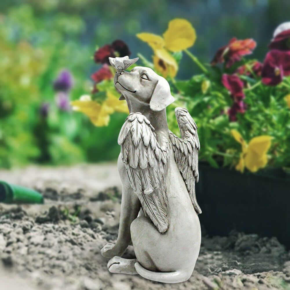 Angel Dog Garden Statue Gift Home Outdoor Decoration Courtyard Accessories