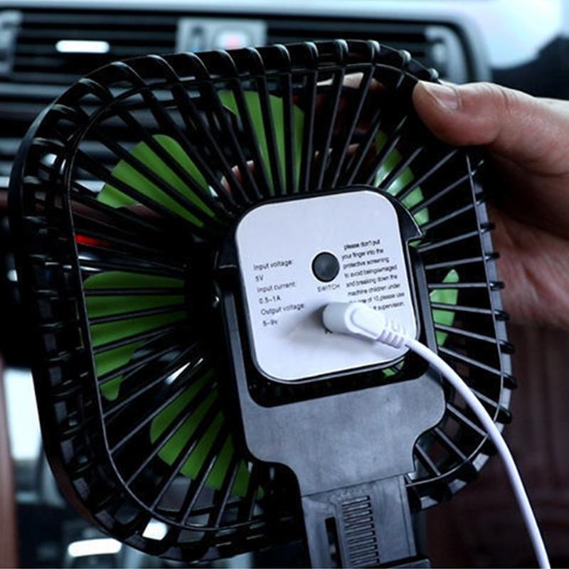 3 Speed Backseat Car Fan Cooling Small Personal Fan for Car Vehicle Rear Seat