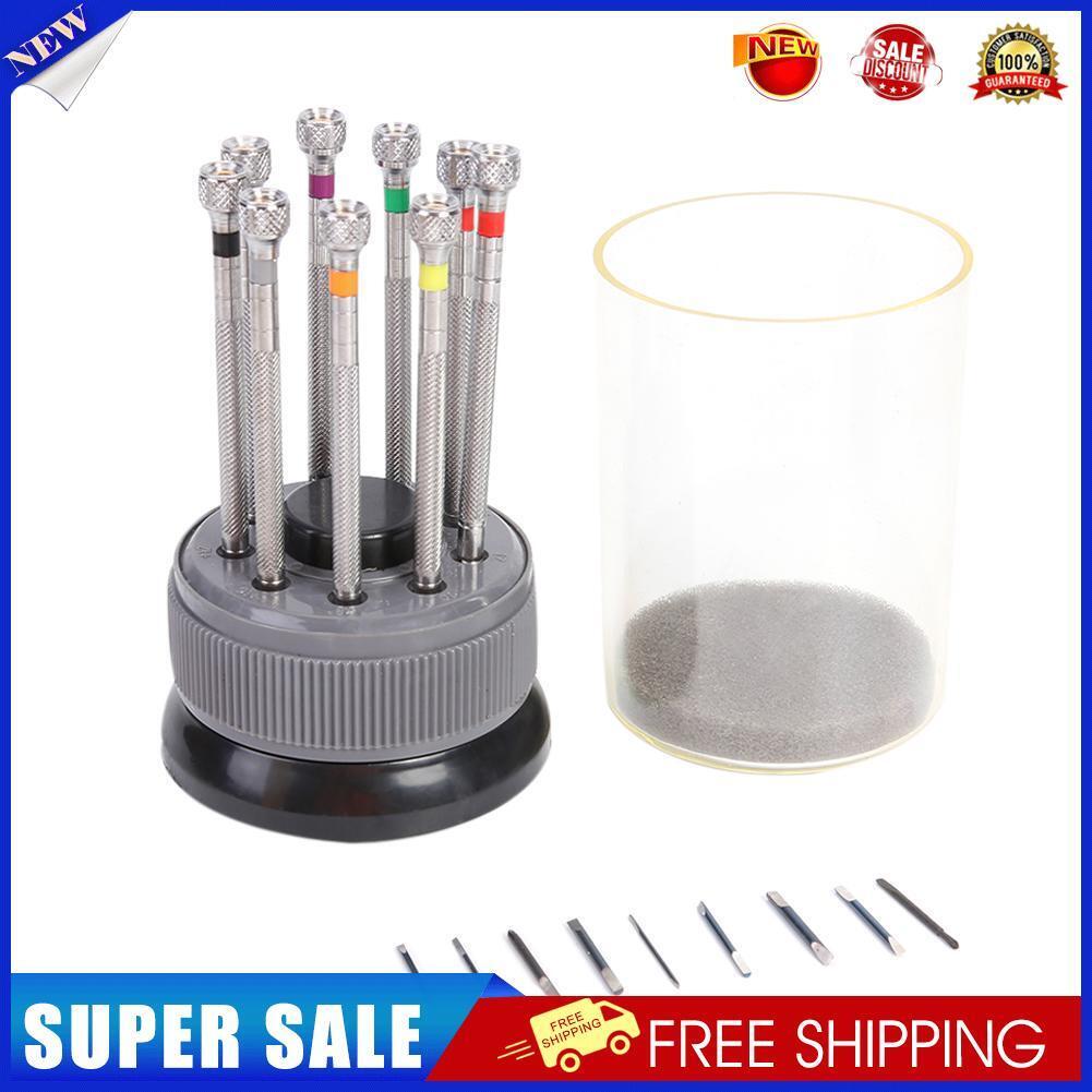 9pcs/Set Watch Repair Rotary Base Spring Bar Screwdriver Watchmaker Tool