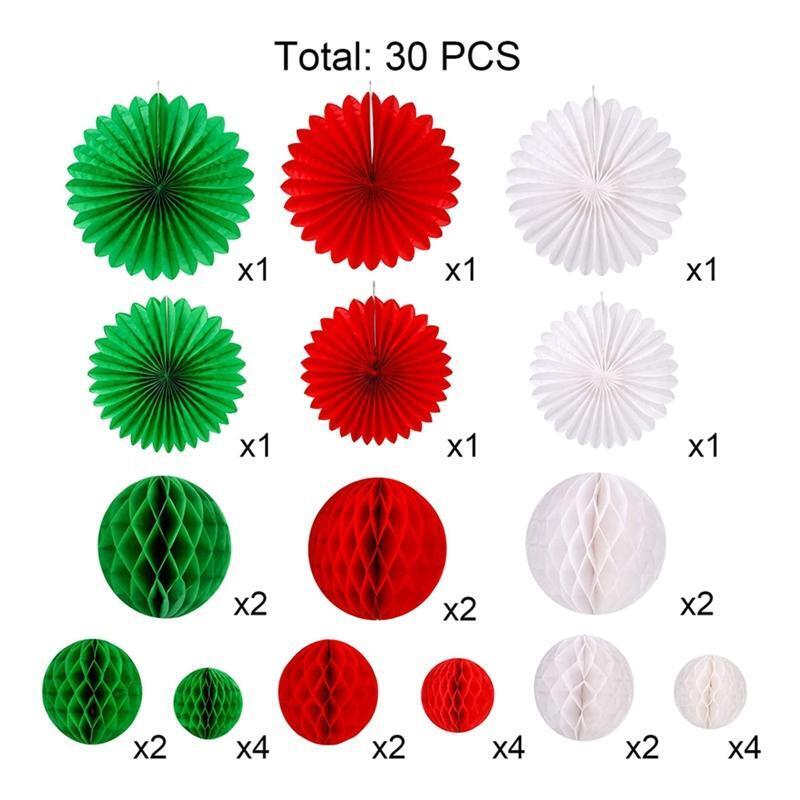Hanging Paper Fans Decoration Set for Wedding Birthday Party Mother's Day Round