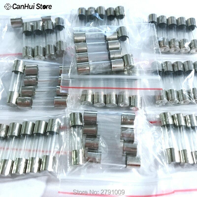 50PCS 10 Kinds 5x20mm Fast Glass Fuse Kit In Package