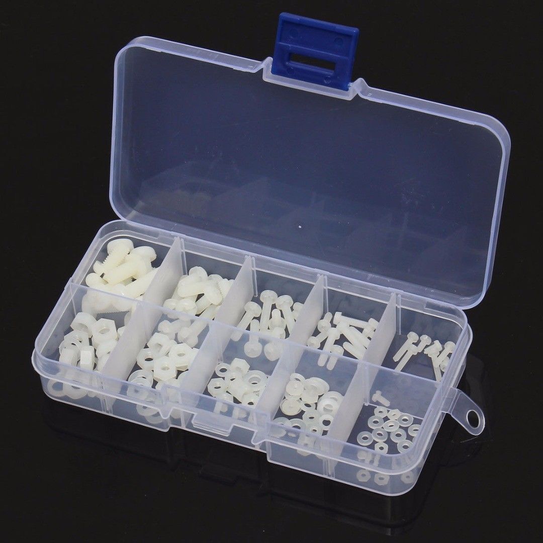 150pcs M2 M2.5 M3 M4 M5 White Nylon Hex Screw Bolt Nut Standoff Spacer Kit