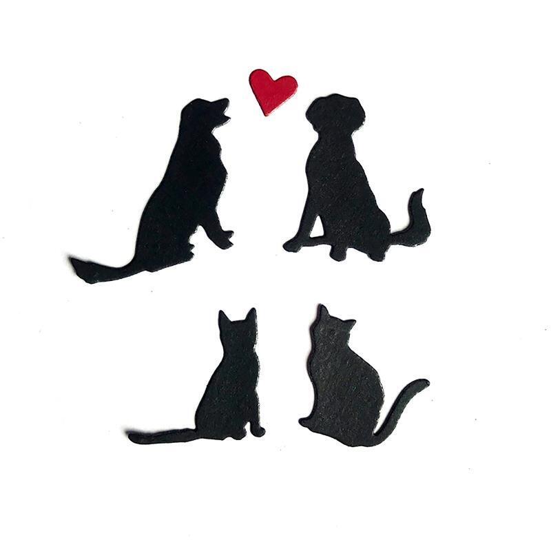 Heart Cat Dog Metal Cutting Dies Photo Album Decoration Accessories DIY Crafts
