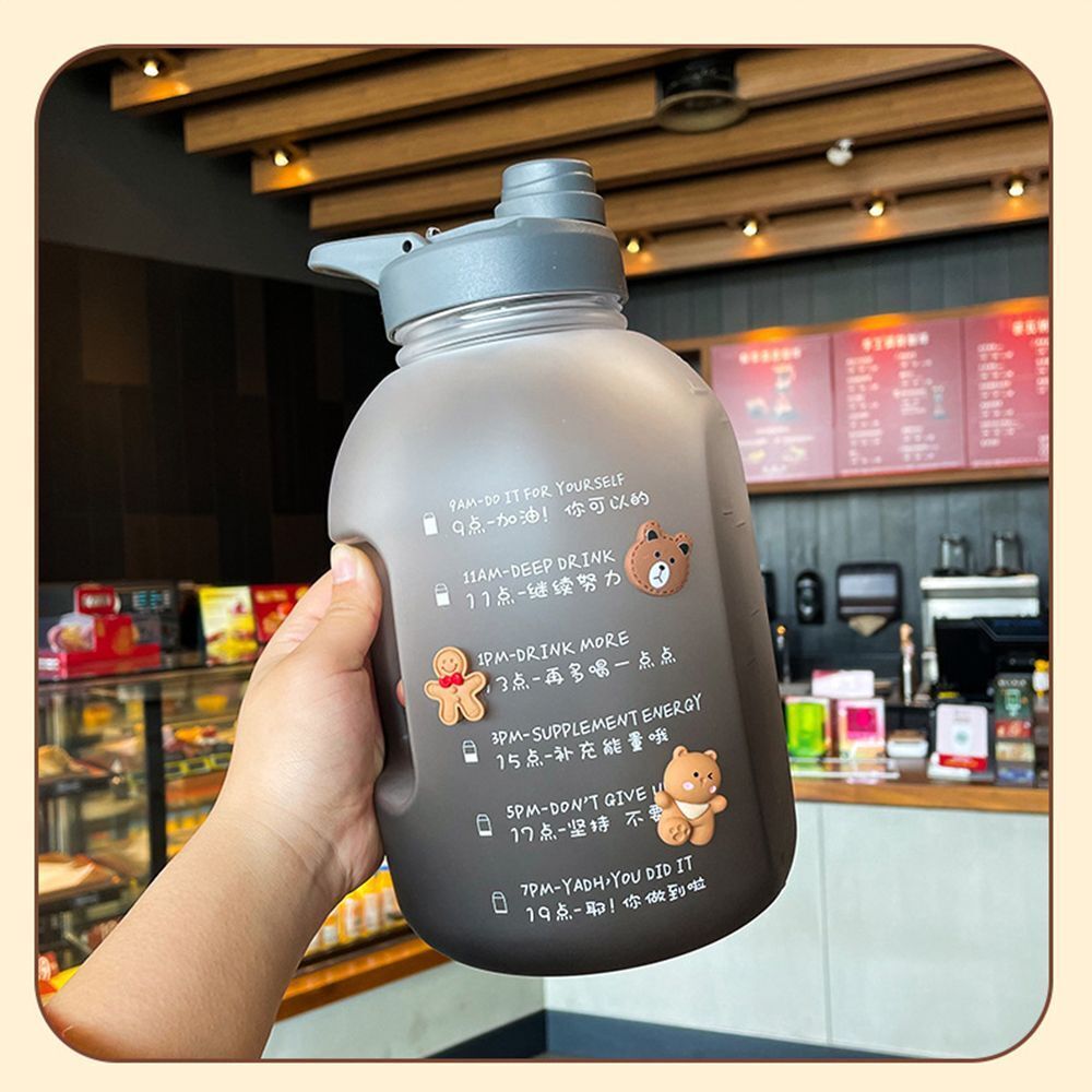 2200ml Outdoor Straw Water Jug Large Capacity Water Bottles Drinking Cup