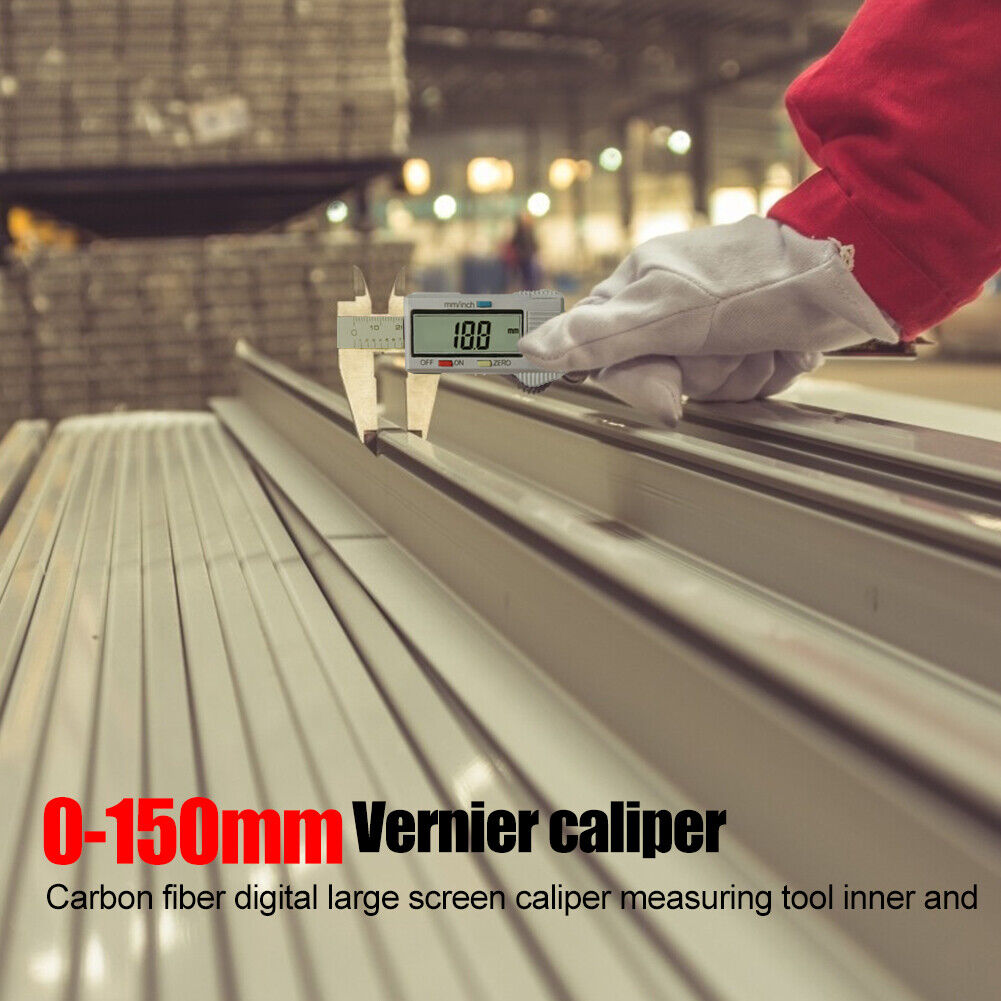 150mm LCD Digital Electronic Carbon Fiber Vernier Caliper Gauge Micrometer